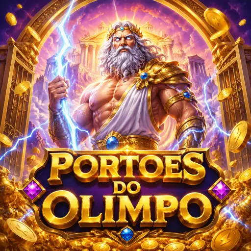 Capa do slot Gates of Olympus com Zeus segurando esferas de multiplicador